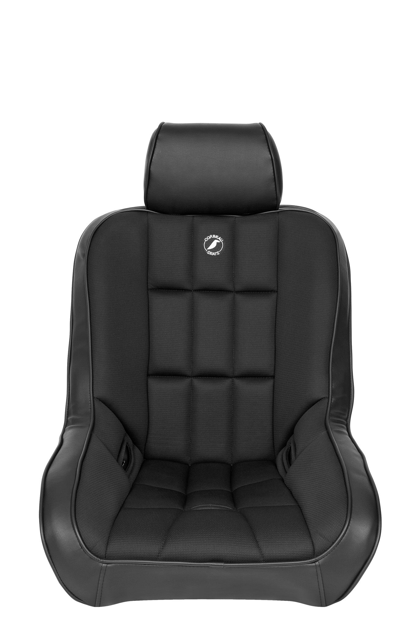 Baja Low Back Black Vinyl/Cloth w/Headrest